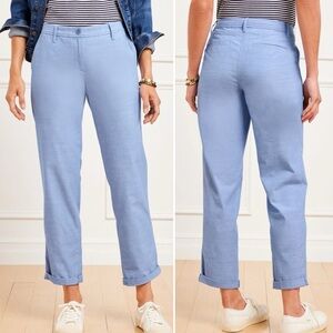 Talbots Relaxed Chino Pants 10 100% cotton Newport Chambray light blue‎ summer